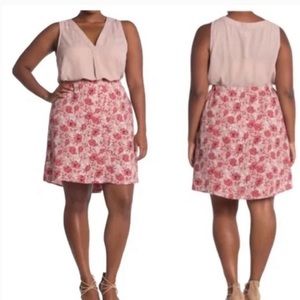 SPRING SUMMER VIBES NWT Halogen Pink Floral Print Skirt size 2x